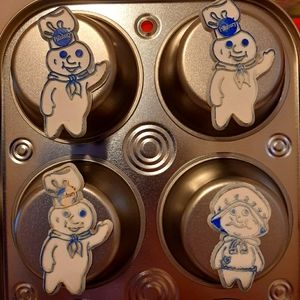 Lot 4 PILLSBURY Rubber Fridge Magnets Dough Boy Girl Poppin Fresh Poppie